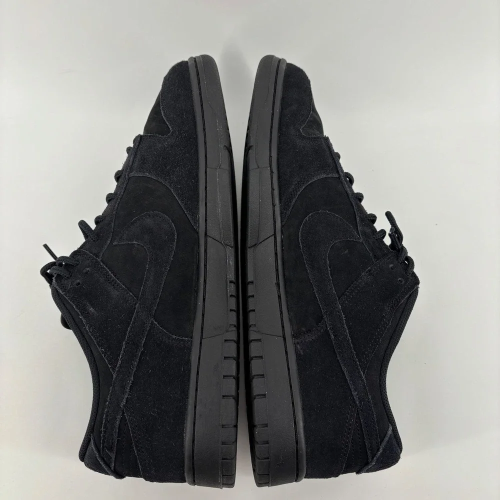 Nike Mens Dunk Low Sneakers 15 Black Suede Triple Black IB6651-001 Hypebeast